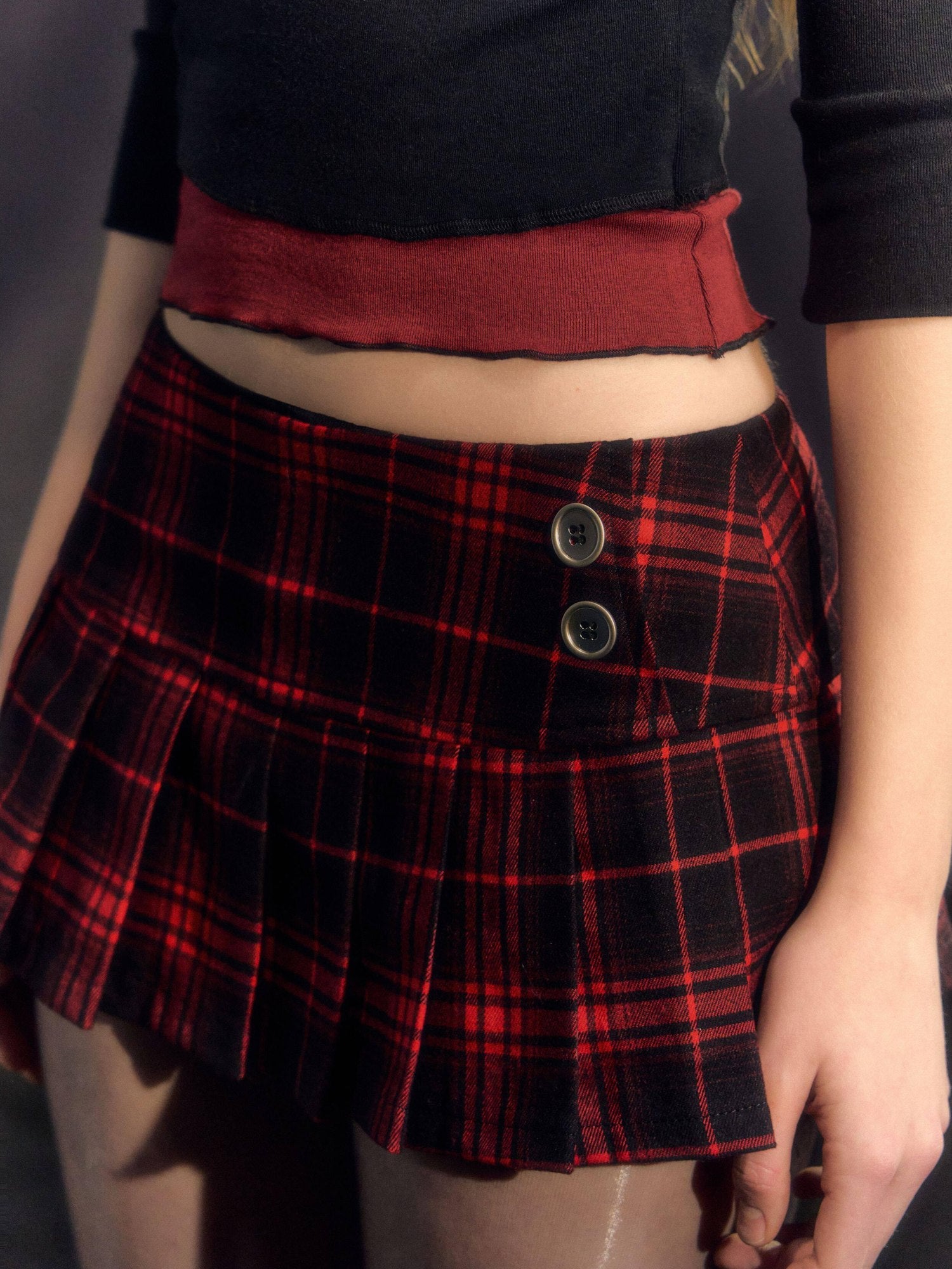 DeleteEx Stretch Plaid High Waist A Line Casual Schoolgirl Women Mini Skirts