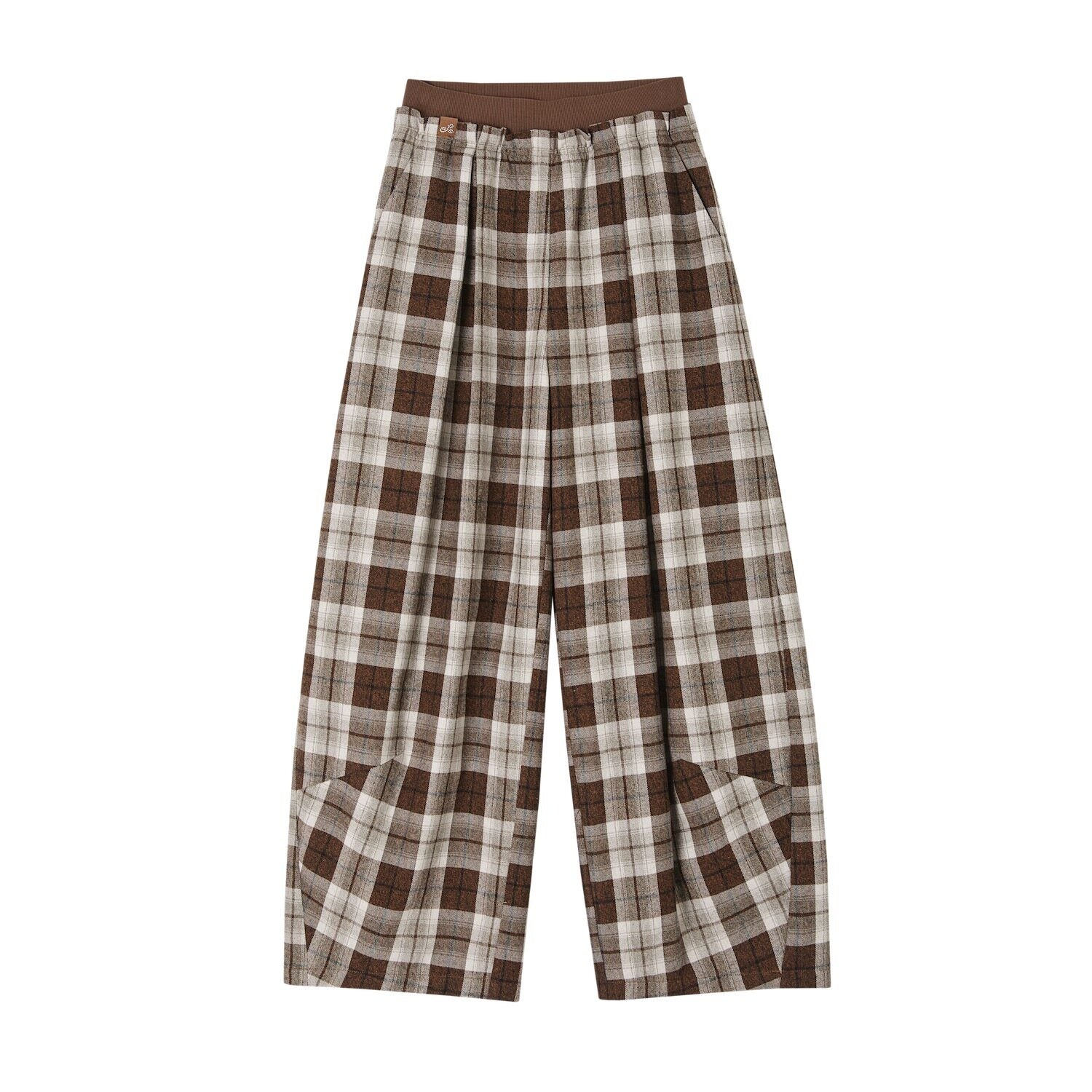SOMESOWE_Original_Plaid_Pocket_Relaxed_Curved_Natural_Waist_Women_Daily_Grey_Sweatpants_MISSTT