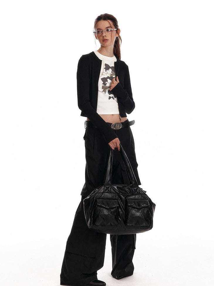 ALINNVSTUDIO Spacious Black Large Single Shoulder Casual Teen Everyday Bags