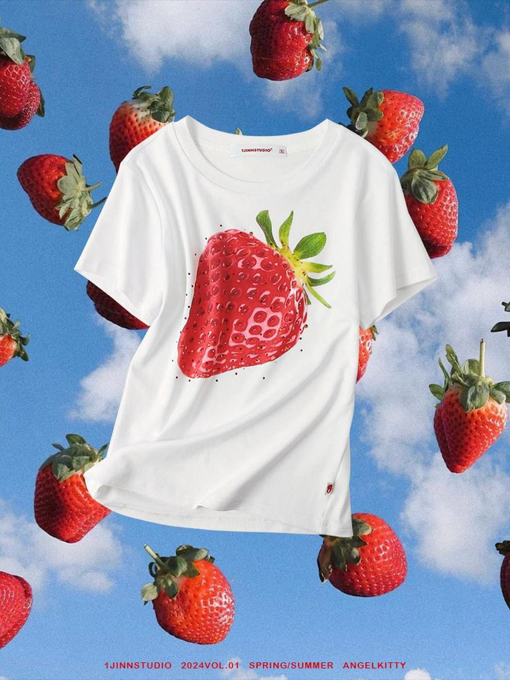 1JINN STUDIO 100% Cotton Floral Print Slim Fit Casual Crew Neck Women Short Sleeve T-Shirts