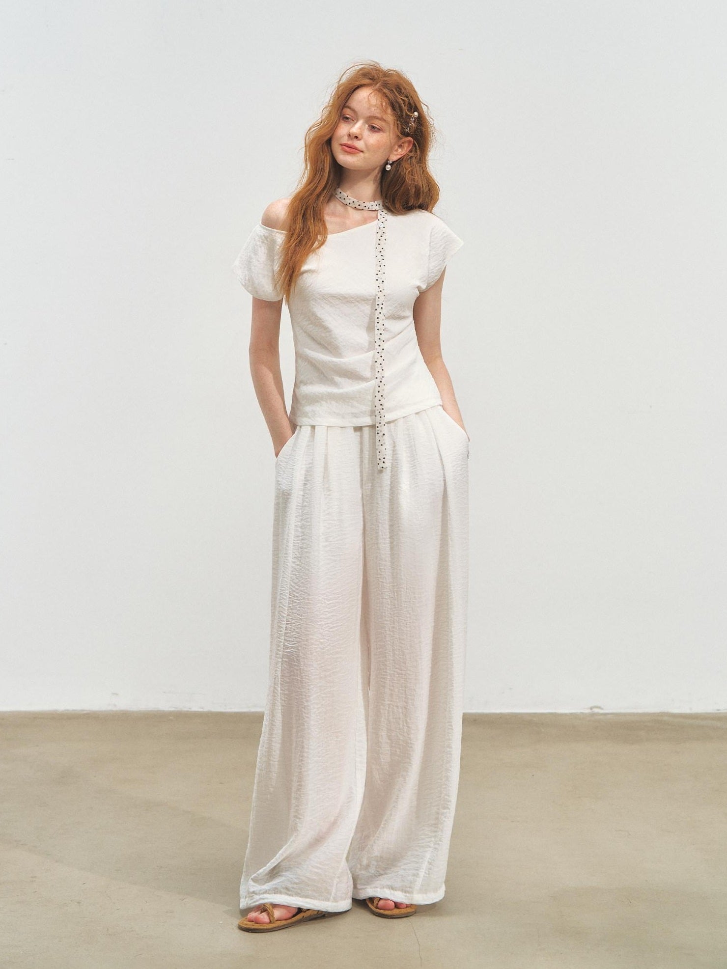 SOMESOWE Soft Cotton Blend Chinese Style Crew Neck Women Long Pants Top & Pants Sets