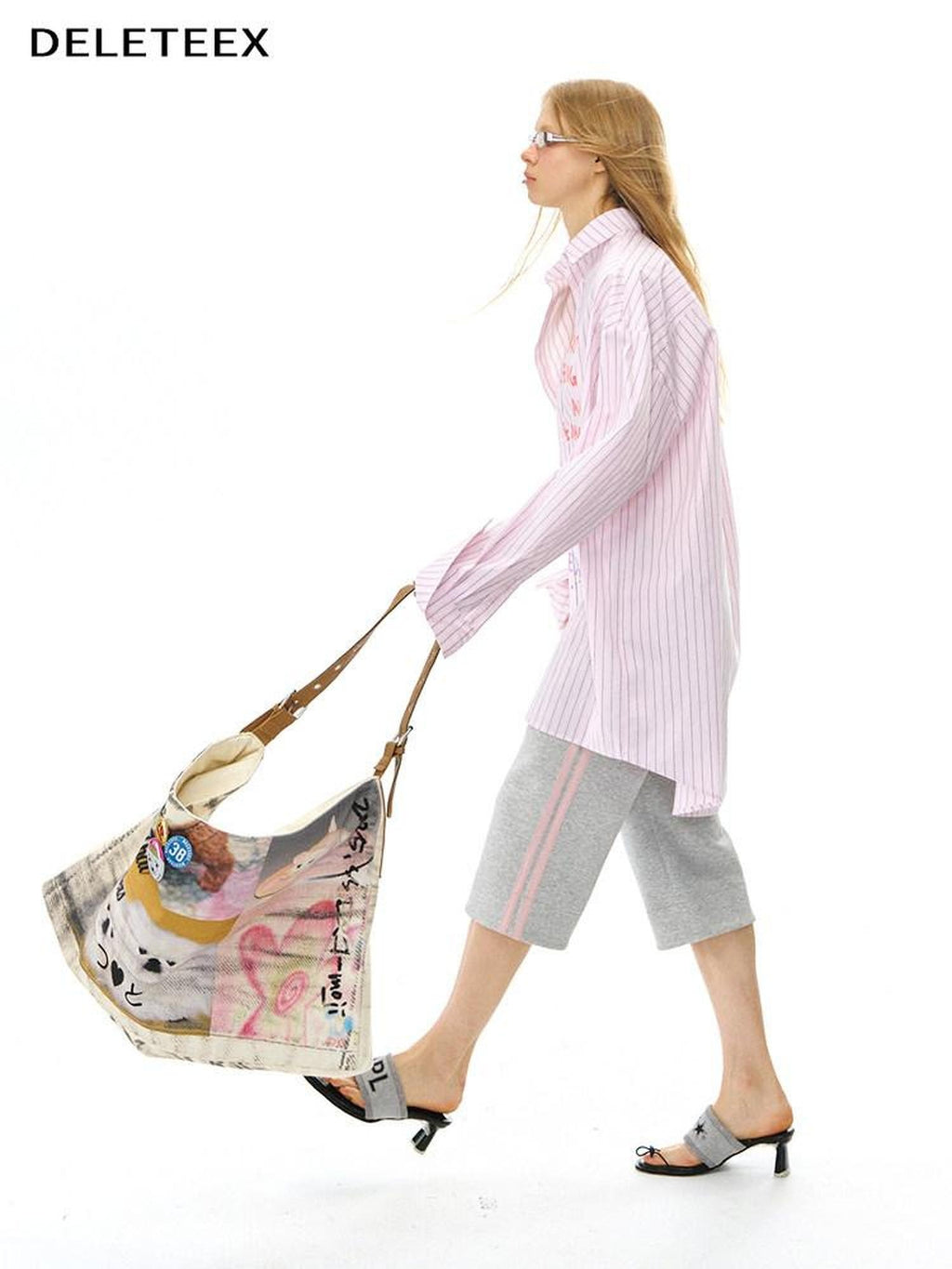 DeleteEx Lightweight Foldable Zippered Print Single Strap Unisex Everyday Tote Bags