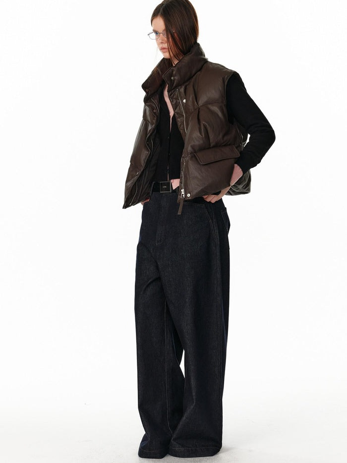 ALINNVSTUDIO 90% White Duck Down Warmth Straight Fit Stand Collar Women Commuter Down Jackets