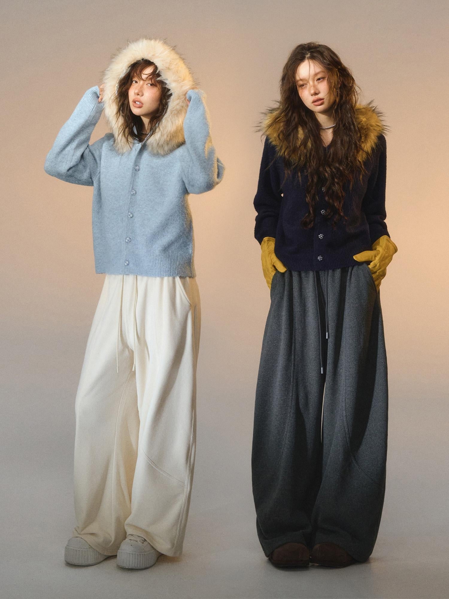 SOMESOWE Lightweight Knit Button Front Minimal Workwear Women Long Sleeve Cardigans