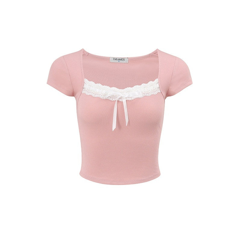 DeleteEx_Soft_Stretch_Slim_Fit_Ribbed_Pink_White_Gray_Womens_Casual_Basic_Crop_Tops_MISSTT