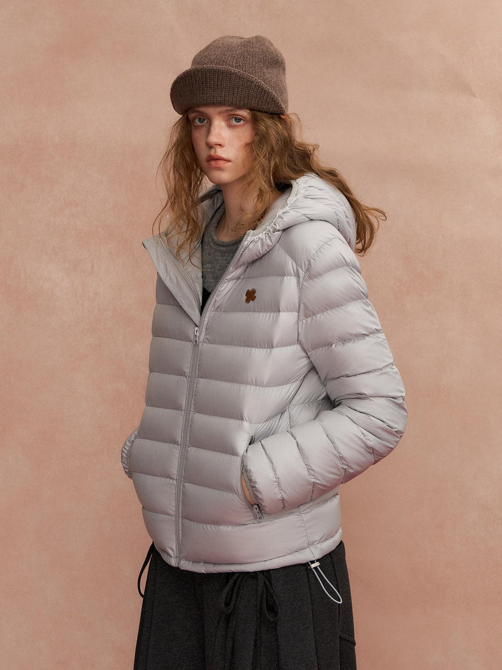 SOMESOWE Ultra Warm 90 Percent Duck Down Regular Fit Hooded Women Gray Down Jackets
