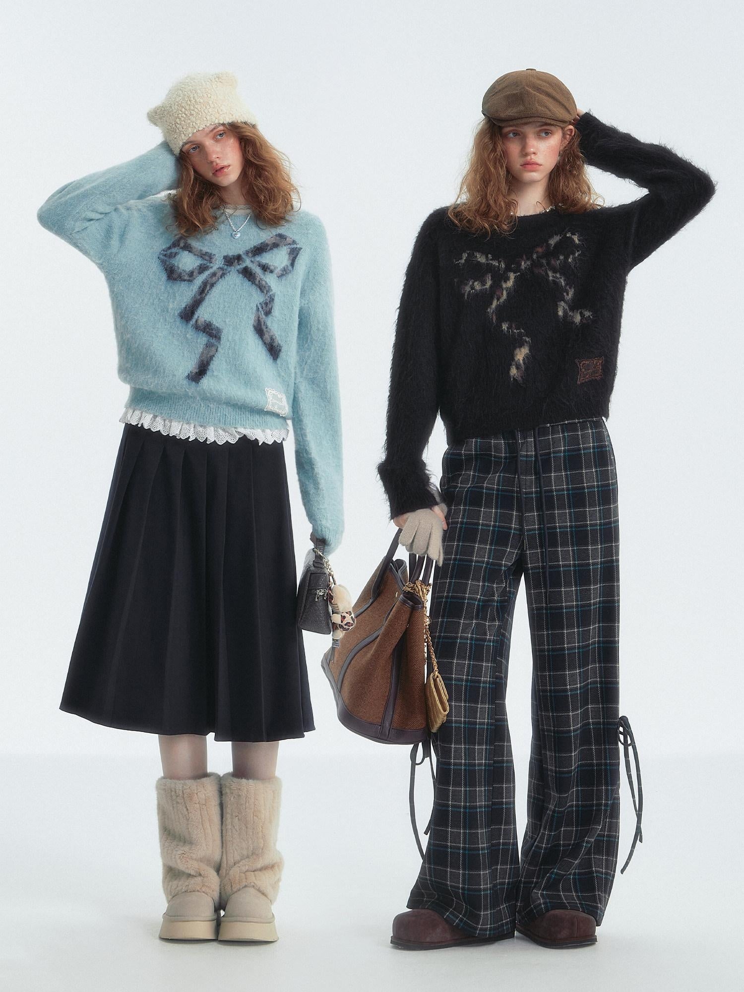 SOMESOWE Floral Knit Pullover Loose Fit Street Style Unisex Knitwear Sweaters