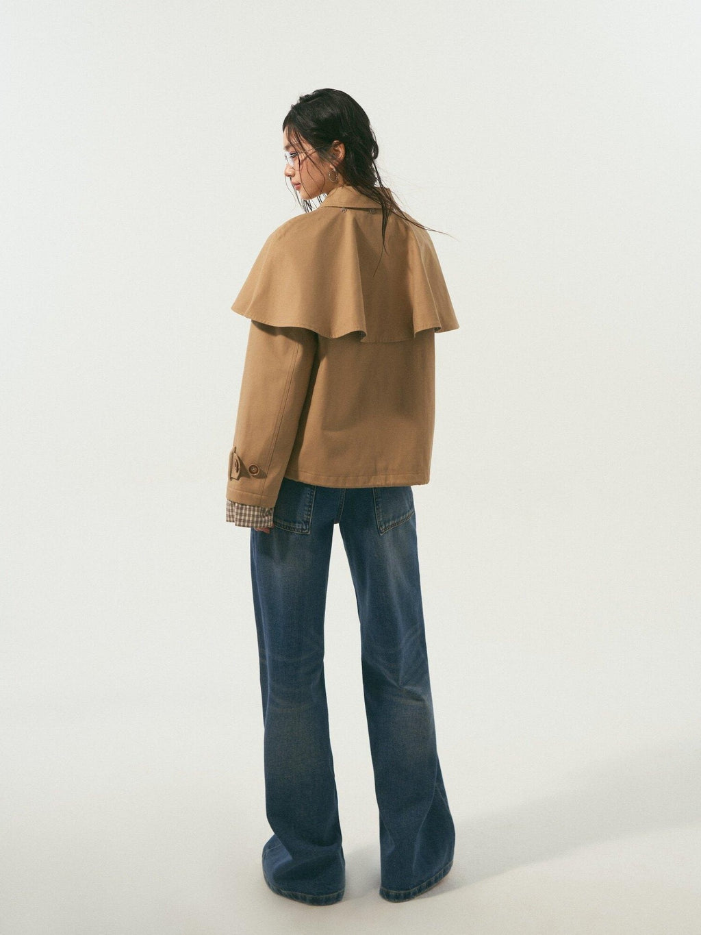 SOMESOWE Cotton Lyocell Lined Loose Casual Shirt Collar Button Trench Coats