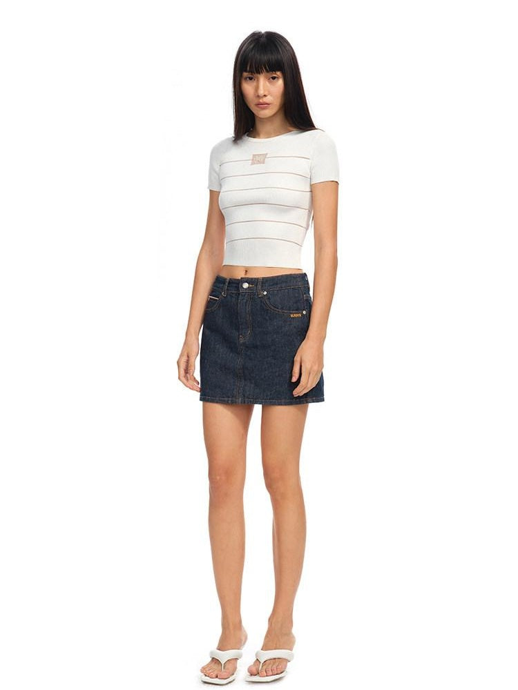 NAWSNOTAWEAR Thin Knit Slim Fit Solid Polo Collar Casual Women Pastel Shades Basic Crop Tops