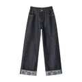 SOMESOWE_Relaxed_Streetwear_Unisex_Floral_Detail_Blue_Black_Denim_Straight_Leg_Jeans_MISSTT