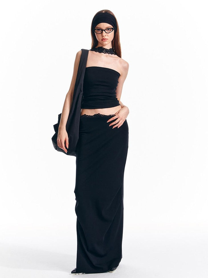 ALINNVSTUDIO Original Design Slim Fit Cotton Halter Short Solid Color Women Chic Tube Tops