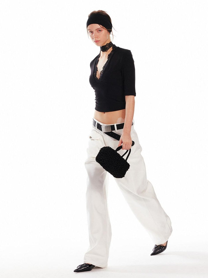 ALINNVSTUDIO Silver Polka Dot Mini Structured British Style Small Square Single Strap Bags