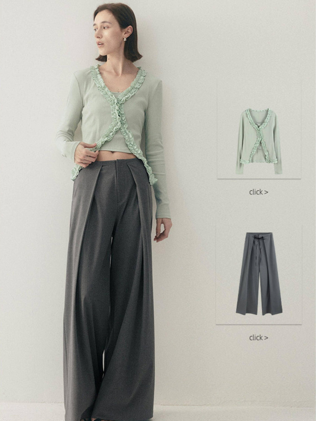 someonesometimes High Waist Stretch Belt Detail Minimalist Polyester Blend Women Wide Leg Pants