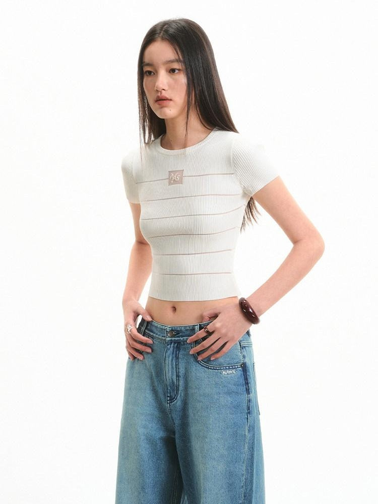 NAWSNOTAWEAR Thin Knit Slim Fit Solid Polo Collar Casual Women Pastel Shades Basic Crop Tops