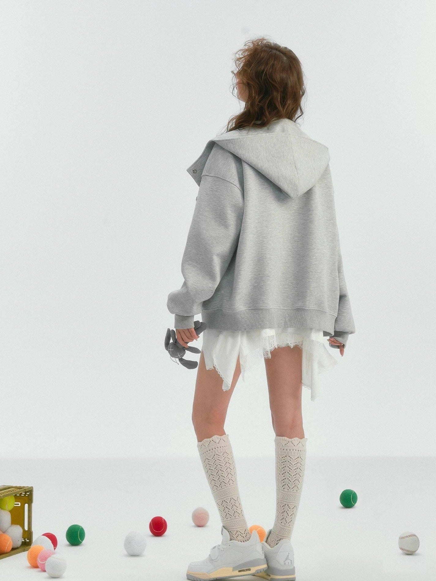 SOMESOWE Shape Retaining Cotton Natural Waist Loose Workwear Women Blue Wide Leg Jeans