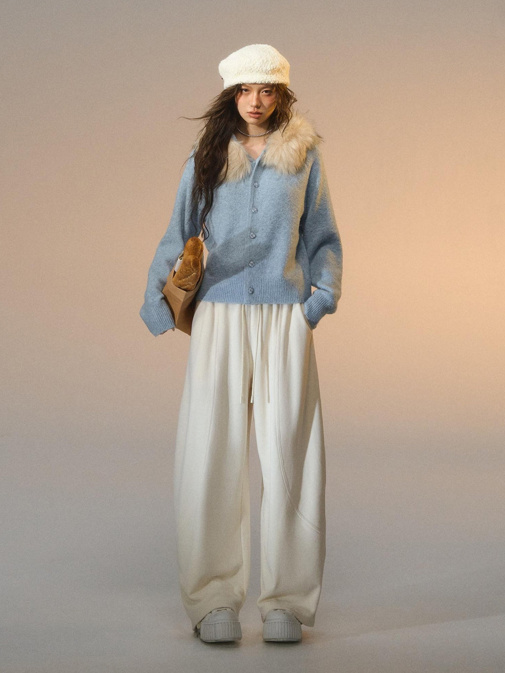 SOMESOWE Lightweight Knit Button Front Minimal Workwear Women Long Sleeve Cardigans