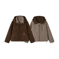 SOMESOWE_Reversible_Plaid_Loose_Fit_Short_Button_Women_Brown_Polyester_Jackets_MISSTT