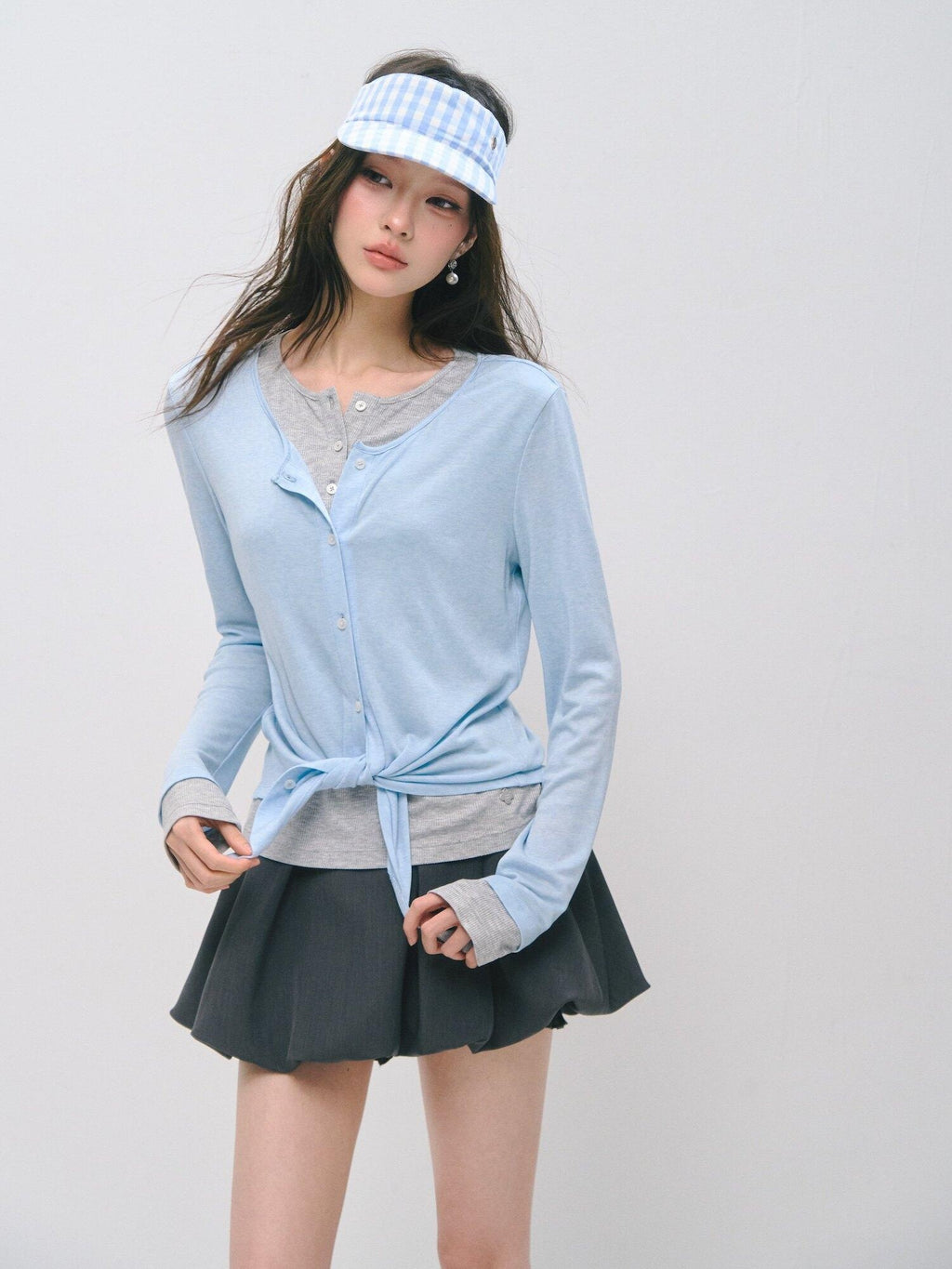 SOMESOWE Soft Lyocell Wool Blend Casual Loose Layered Striped Women Long Sleeve T-Shirts