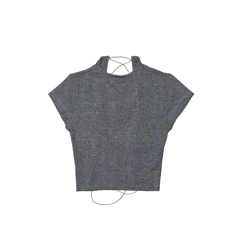 DeleteEx_Stretch_Slim_Fit_Edgy_Round_Neck_Short_Sleeve_Casual_T_Shirt_Basic_Crop_Tops_MISSTT