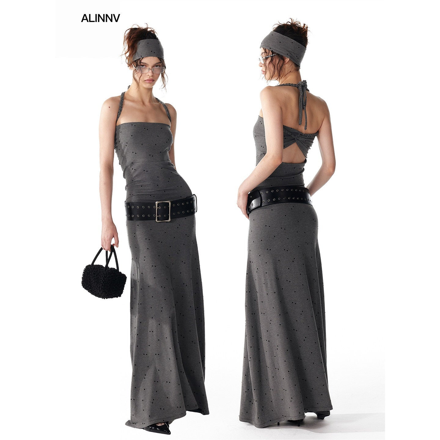 ALINNVSTUDIO_Elegant_Halter_Neck_Cinched_Waist_Modal_Sleeveless_Solid_Black_Grey_Maxi_Dresses_MISSTT