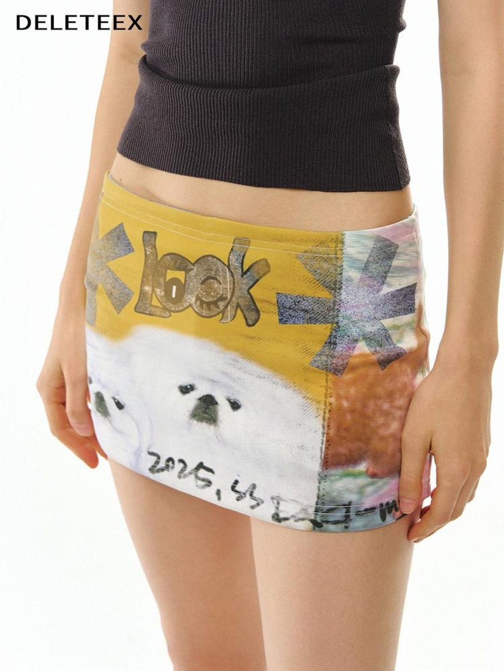 DeleteEx Low Rise Printed Bodycon H Shape Slim Fit Women Stretch Mini Skirts