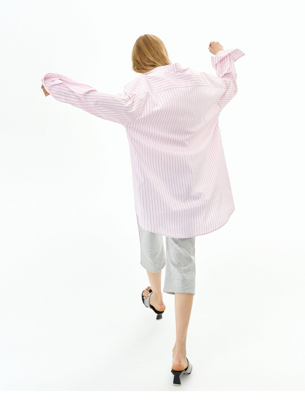 DeleteEx Lightweight Cotton Blend Loose Midlength Turn Down Collar Button Front Shirts