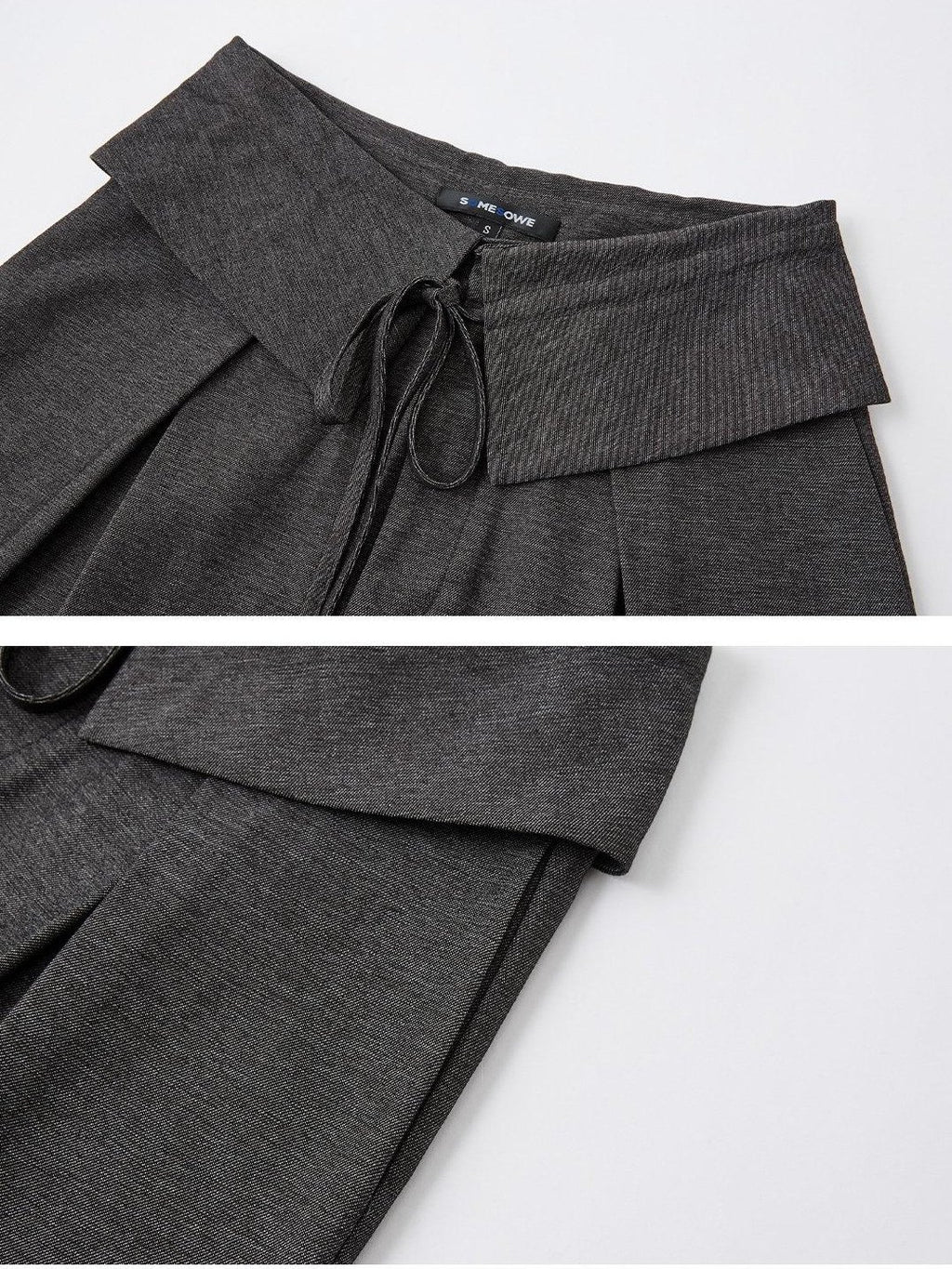 SOMESOWE Original Plaid Pocket Natural Waist Loose Women Casual Gray Straight Pants
