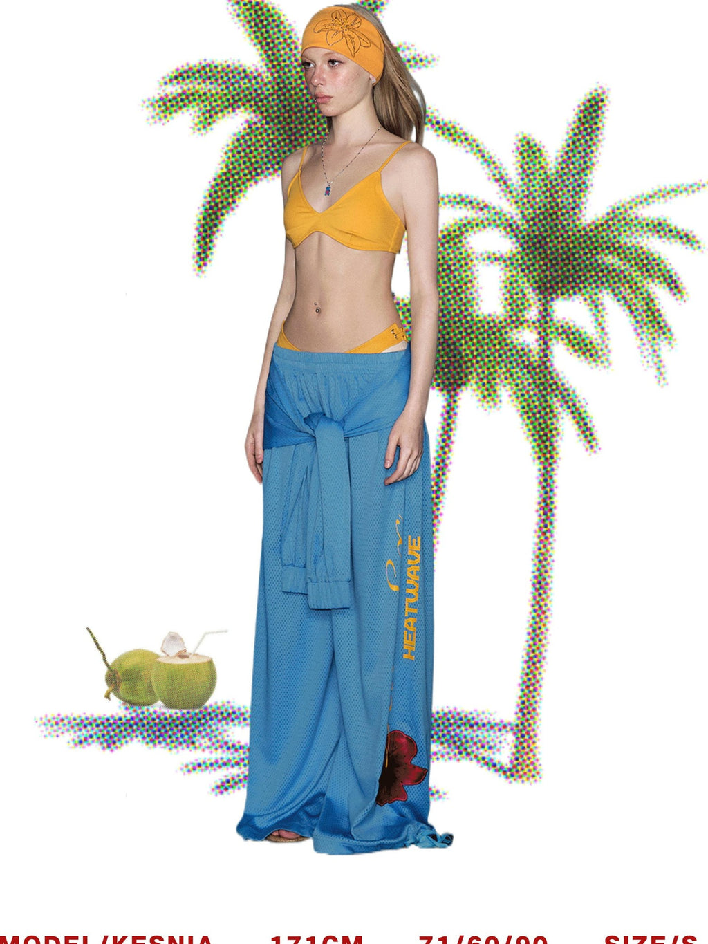 DeleteEx Comfortable Loose Original Design Natural Waist Blue Polyester Wide Leg Pants