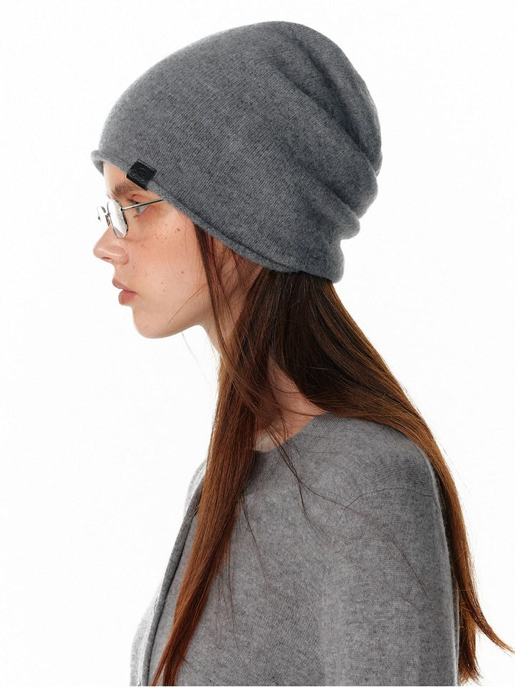 ALINNVSTUDIO Soft Wool Warm Casual Round Top Unisex One Size Black Grey Classic Beanies