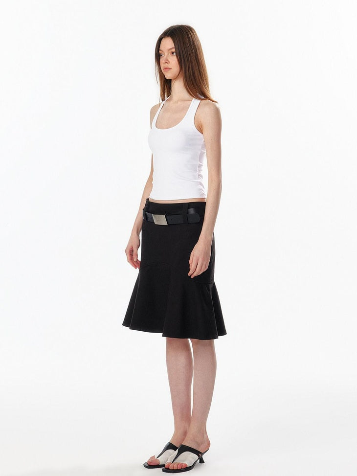 ALINNVSTUDIO Waist Defining Cropped U Neck Racerback Women No Padding Basic Tank Tops
