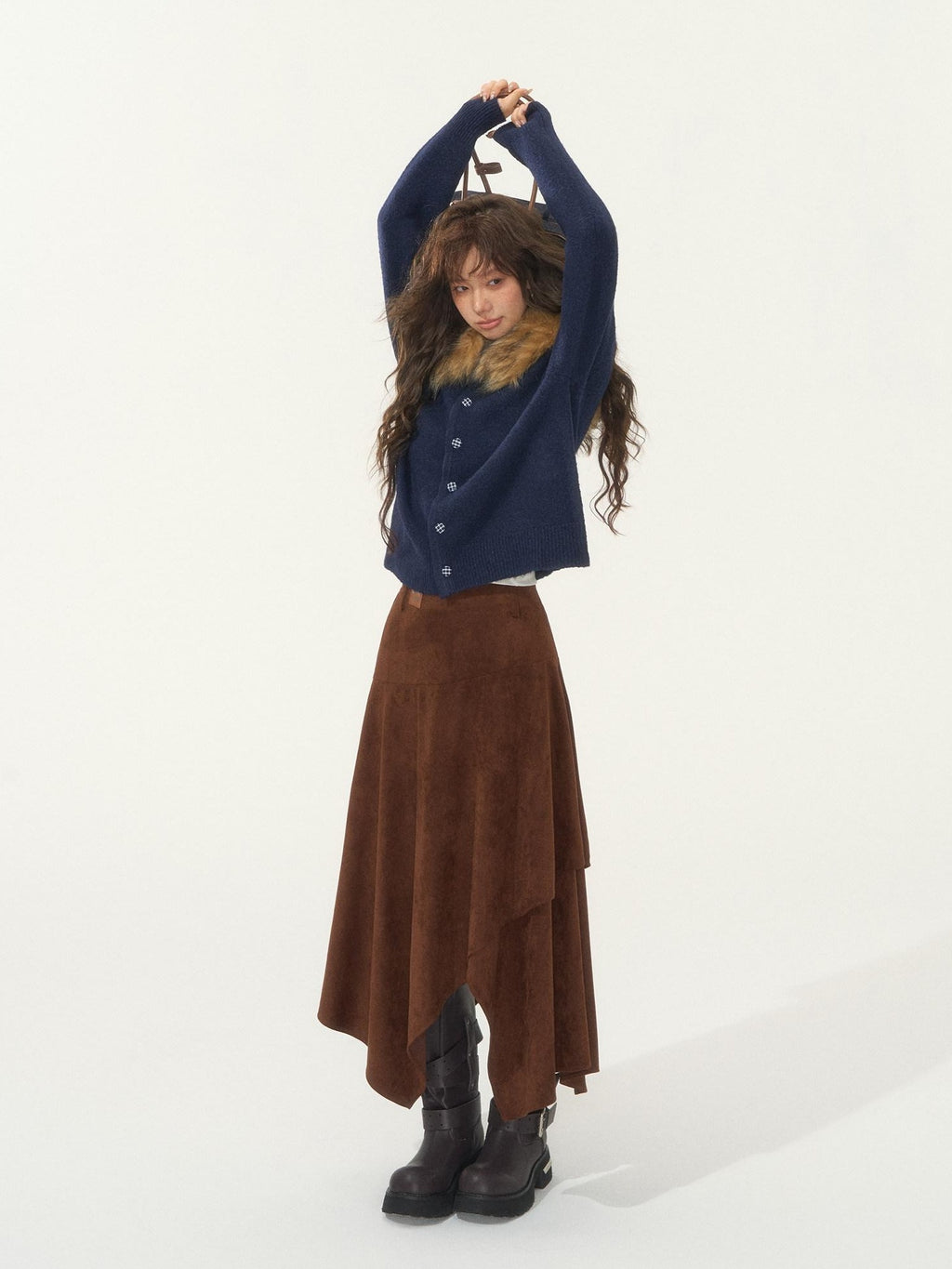SOMESOWE Lightweight Knit Button Front Minimal Workwear Women Long Sleeve Cardigans