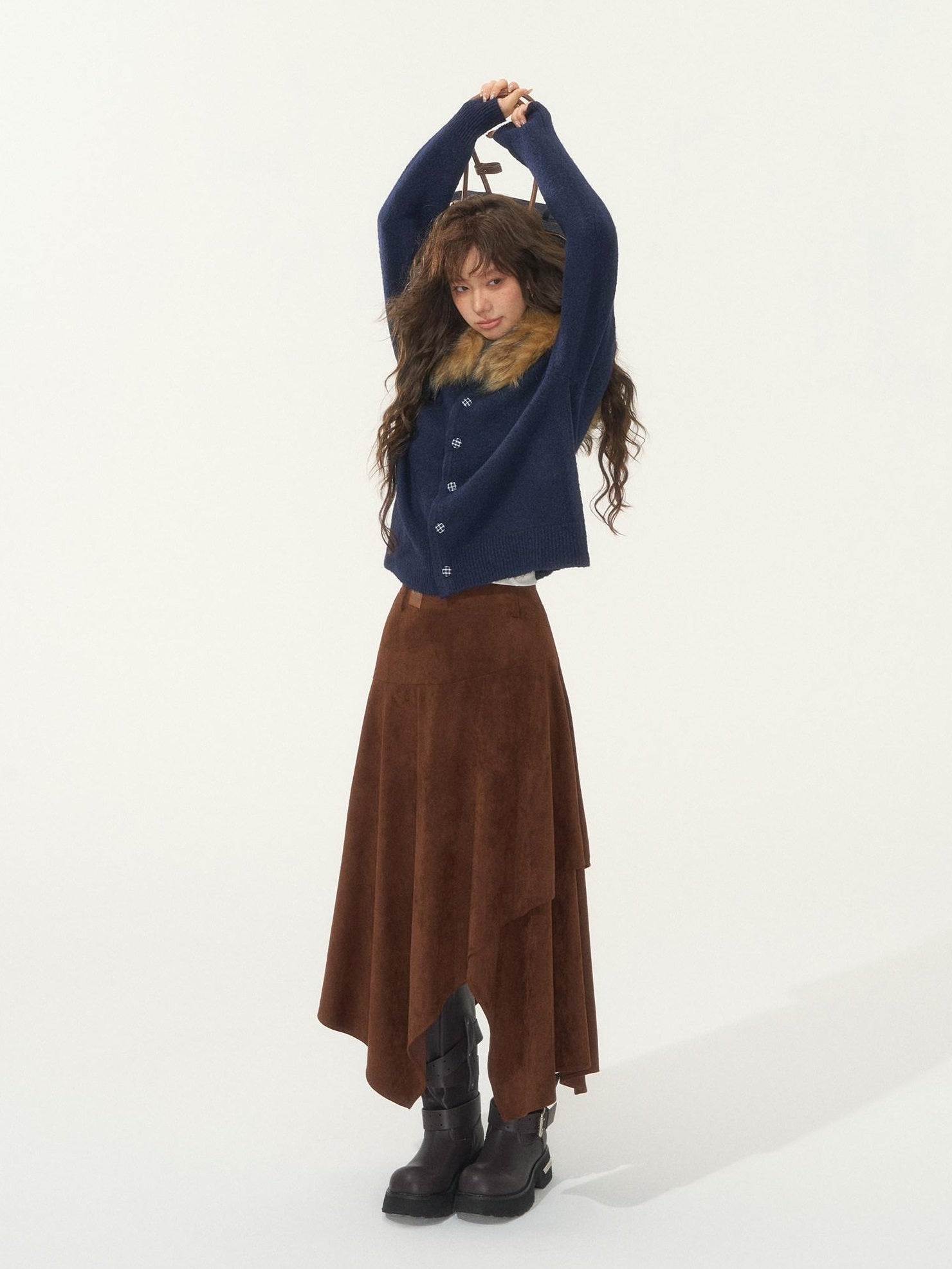 SOMESOWE Lightweight Knit Button Front Minimal Workwear Women Long Sleeve Cardigans
