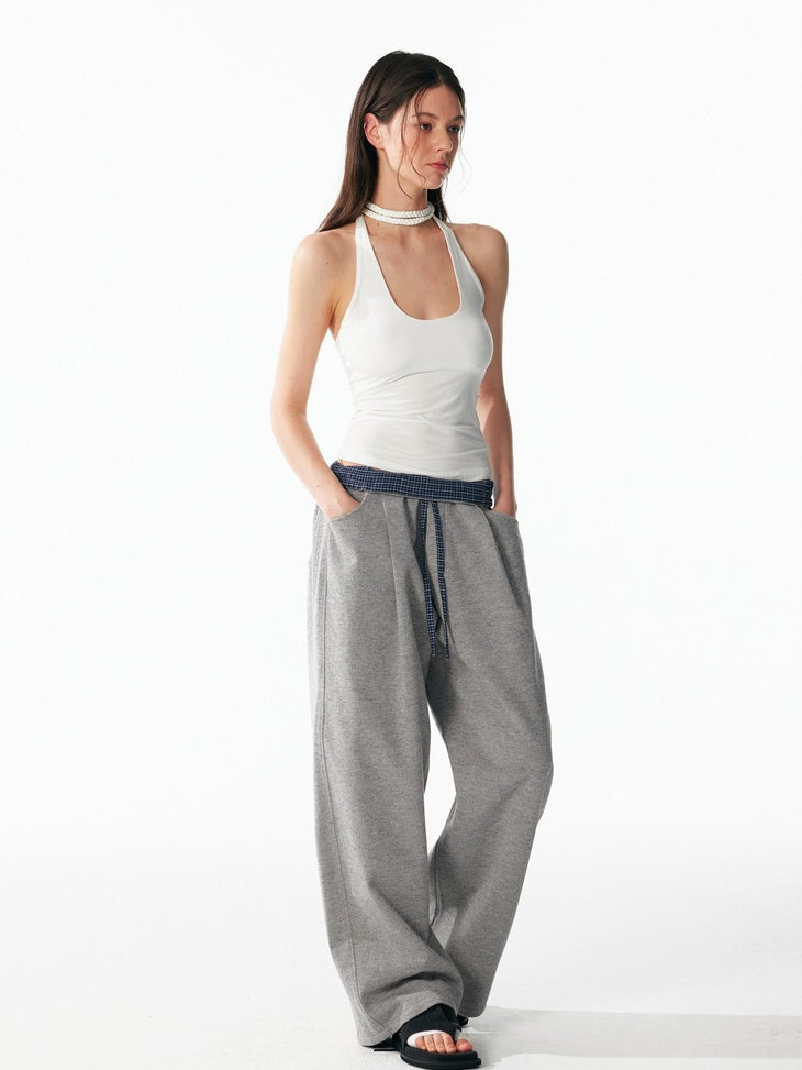 ALINNVSTUDIO Soft Modal Fabric Minimalist Slim Fit U Neck Halter Cropped Women Tank Tops