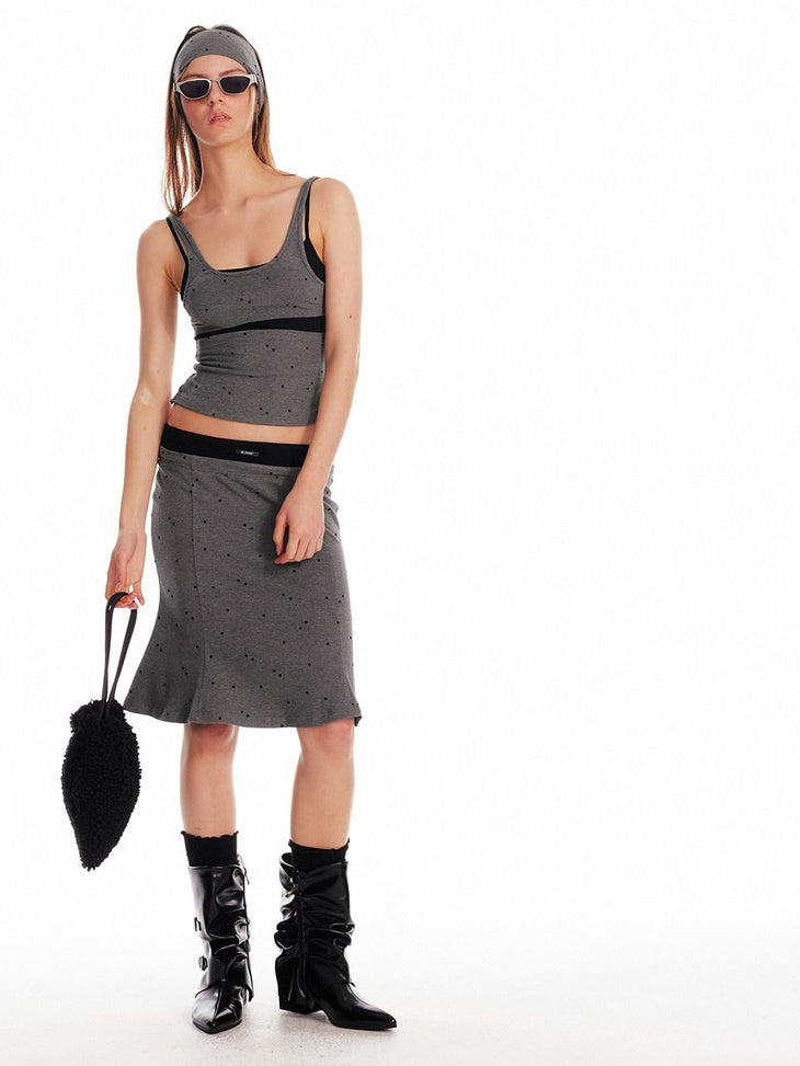 ALINNVSTUDIO Sexy Pullover Cami Two Piece Chic Casual Young Women Matching Top & Skirt Sets