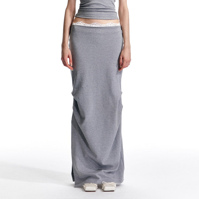 ALINNVSTUDIO_Lace_Knit_Mid_Waist_Bodycon_Slim_Fit_Youthful_Black_Grey_Maxi_Skirts_MISSTT