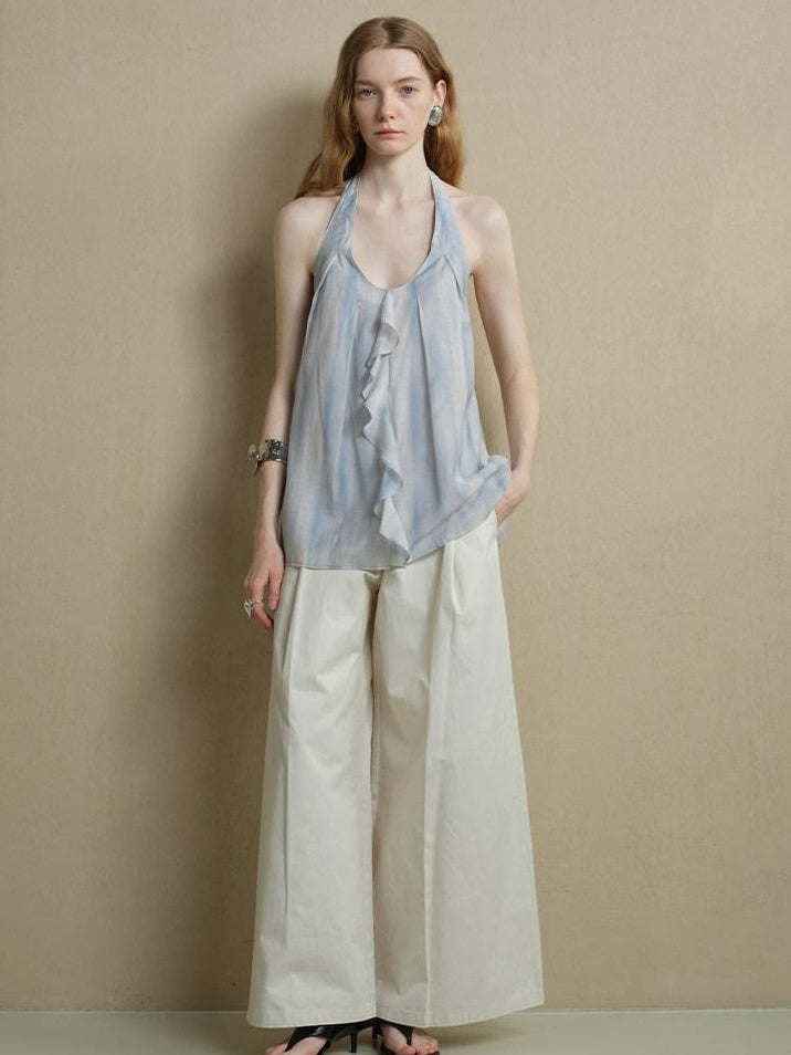 someonesometimes Breathable Light Commuter Loose Ruffle Strappy Women Viscose Nylon Camisoles