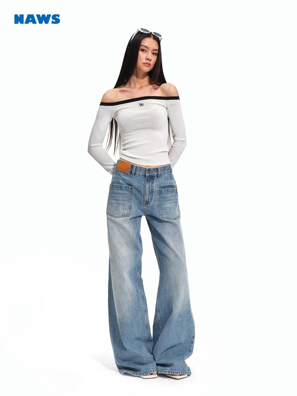 NAWSNOTAWEAR Soft Breathable Casual Slim Colorblock Boat Neck Women Long Sleeve T-Shirts