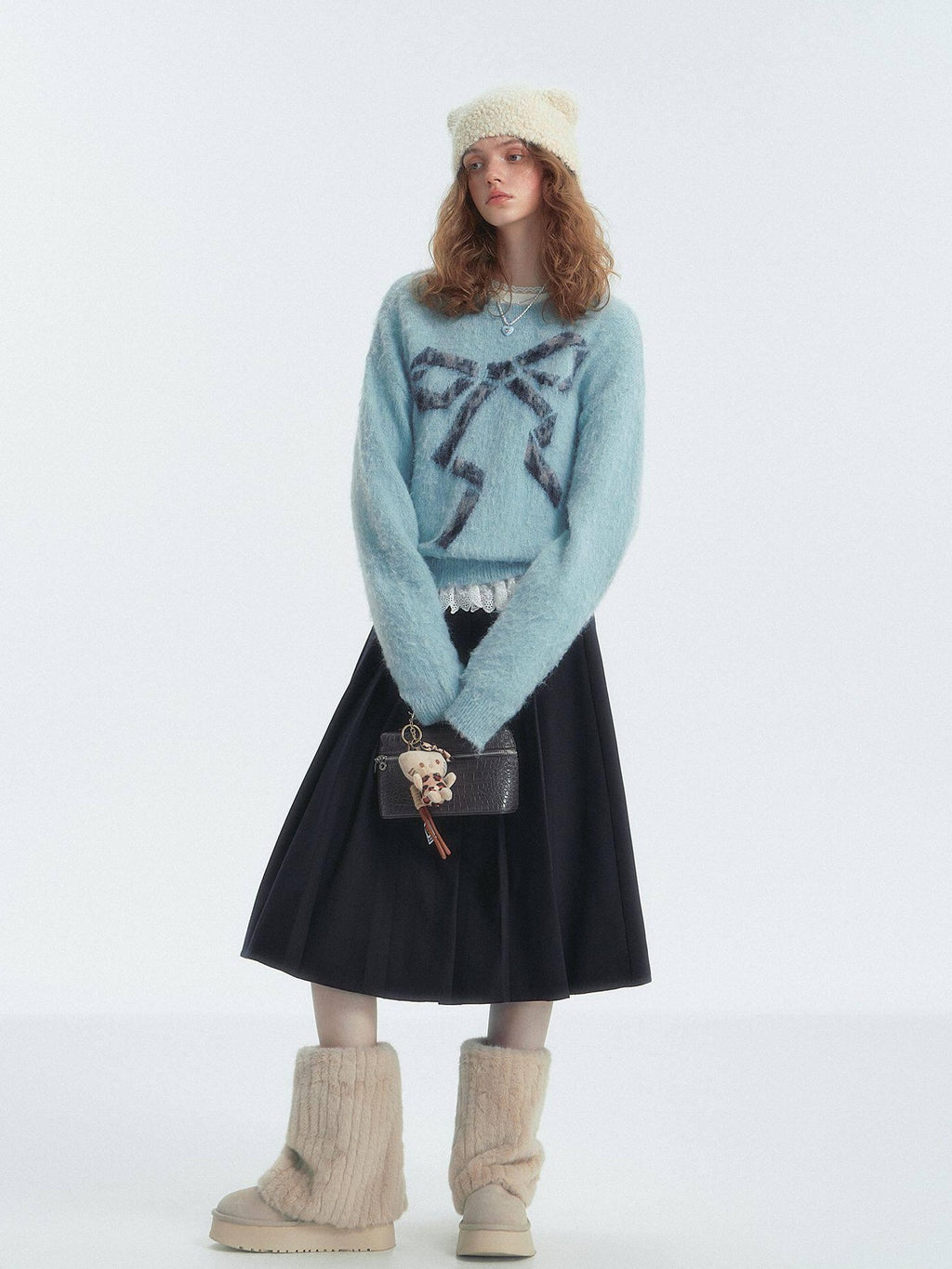 SOMESOWE Floral Knit Pullover Loose Fit Street Style Unisex Knitwear Sweaters