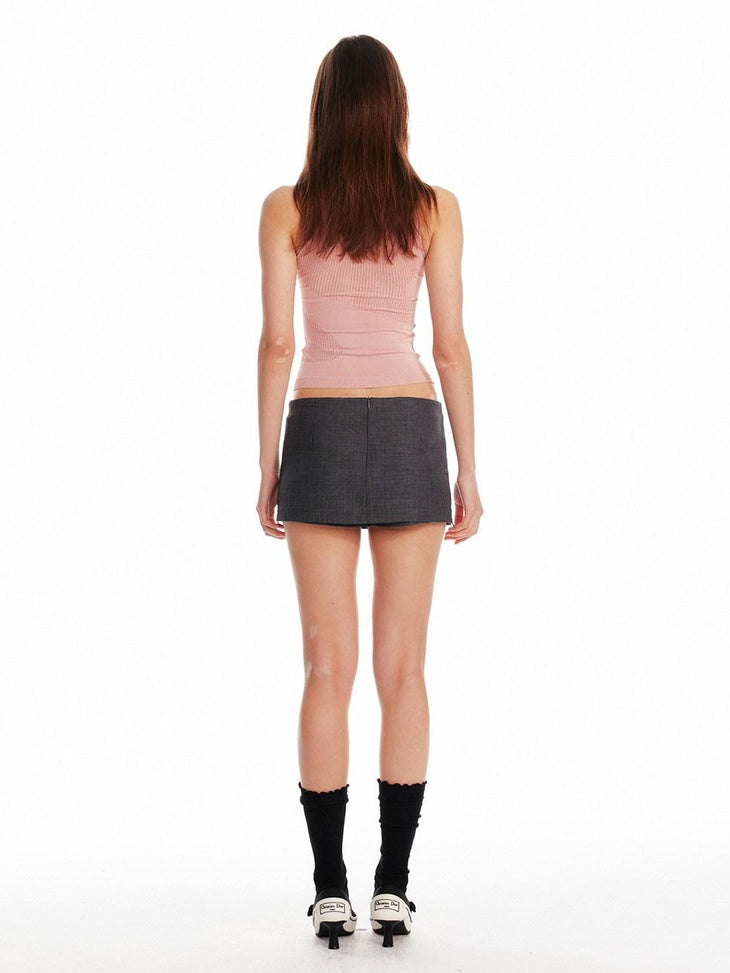 ALINNVSTUDIO Asymmetric Slim Commuter Office Solid Color Sleeveless Pink Black Tank Tops