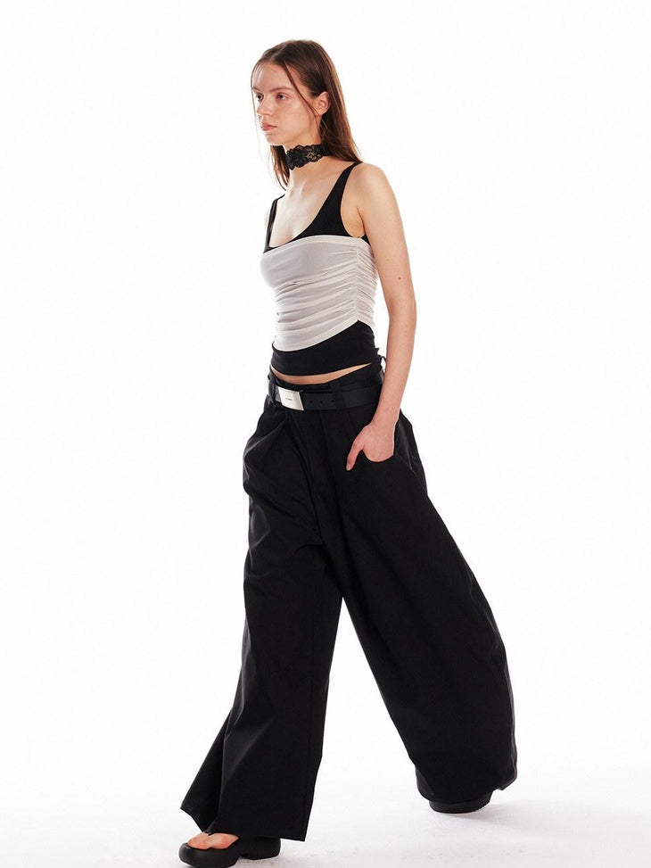ALINNVSTUDIO Patchwork Original Design Slim Fit Cropped Pullover Women Solid Tank Tops