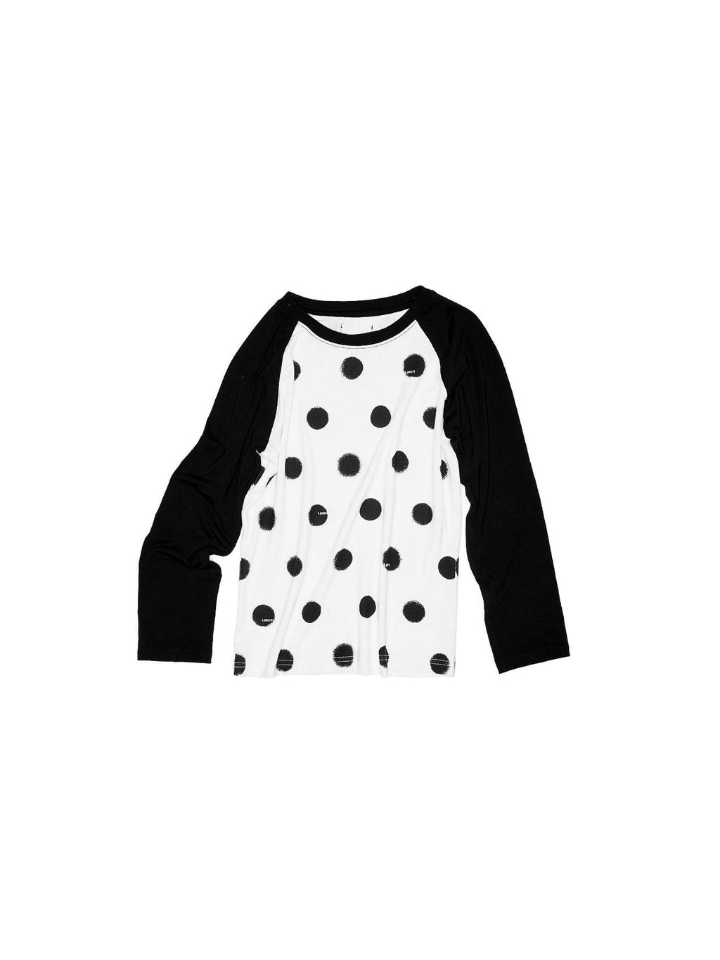 1JINN STUDIO Soft Stretch Viscose Slim Fit Cross Polka Patchwork Women Long Sleeve T-Shirts