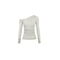 DeleteEx_Office_Chic_Fitted_Long_Sleeve_Asymmetric_Neckline_Off_Shoulder_Crop_Tops_MISSTT