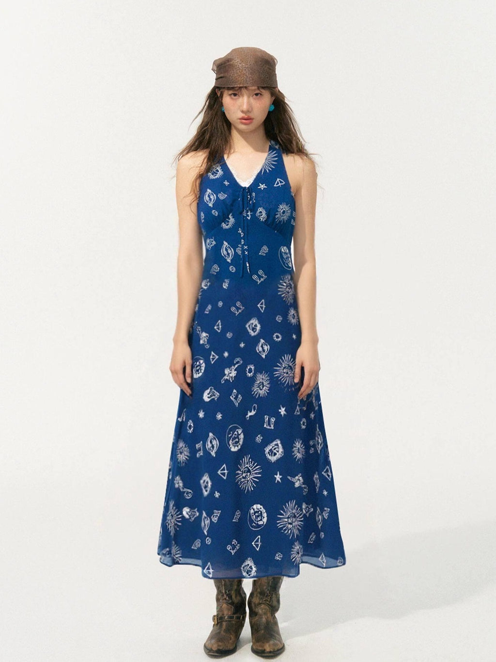 SOMESOWE Sexy Two Piece Sleeveless V-neck Women Polyester Denim Blue White Mini Dresses