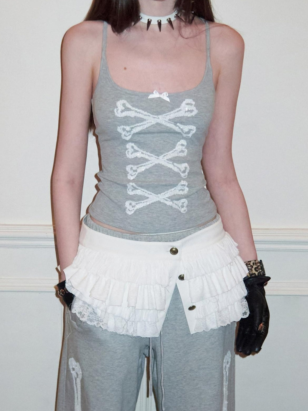 1JINN STUDIO Sexy Slim H Line Lace Trim Low Waist Casual Women Lace Mini Skirts