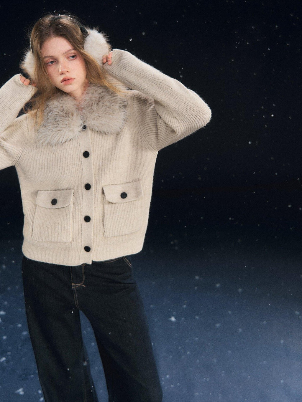 SOMESOWE Cozy Knit Fruit Lapel Button Casual Women Red Oatmeal Cardigans