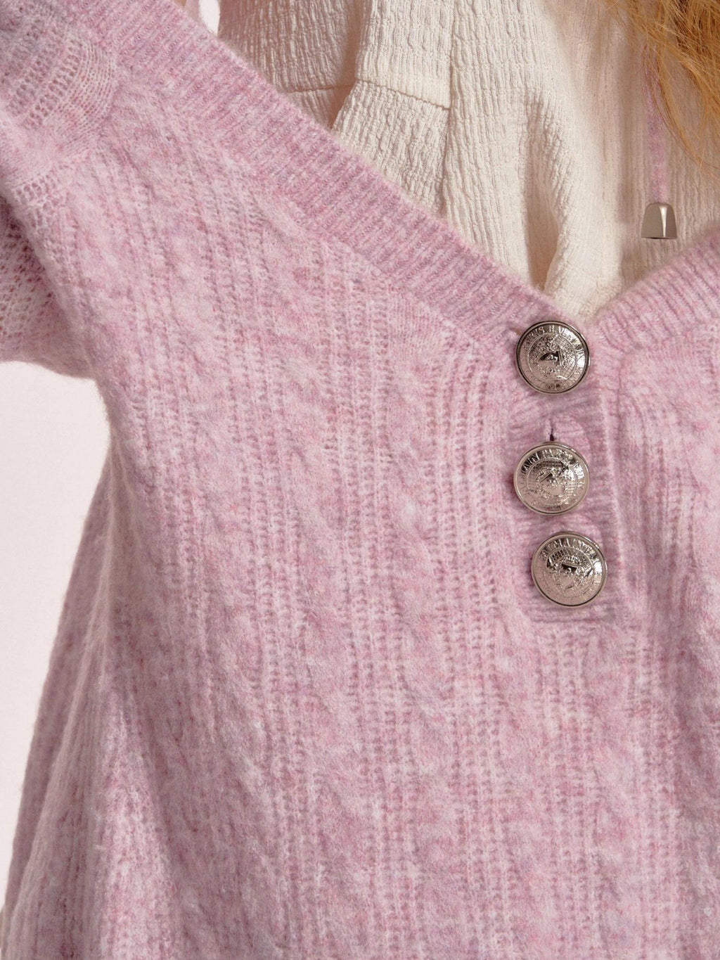 DeleteEx Sweet Princess Short Round Neck Button Front Lightweight Acrylic Knit Cardigans