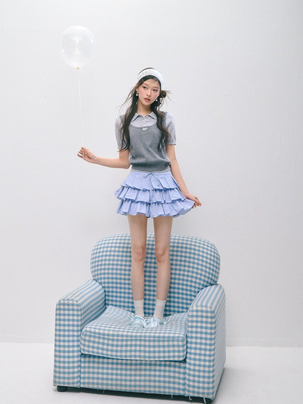 SOMESOWE Polka Dot Two Piece Casual Knit Short Sleeve Pullover Crew Neck Women Sweaters