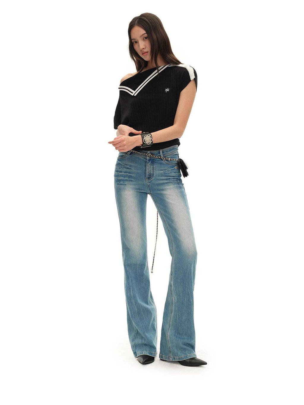 NAWSNOTAWEAR Lyocell Colorblock Collegiate Women Black Short Sleeve T-Shirts