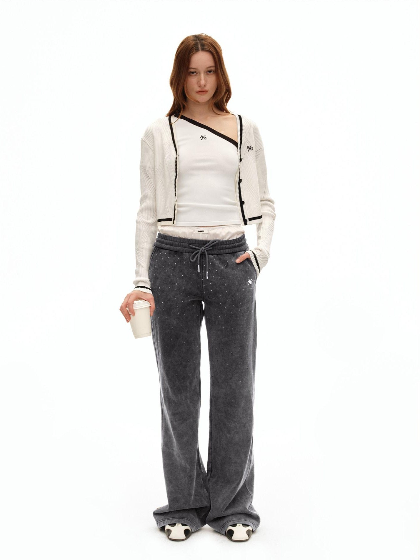 NAWSNOTAWEAR Lyocell Blend Colorblock Cropped V-neck Button Long Sleeve Women Cardigans