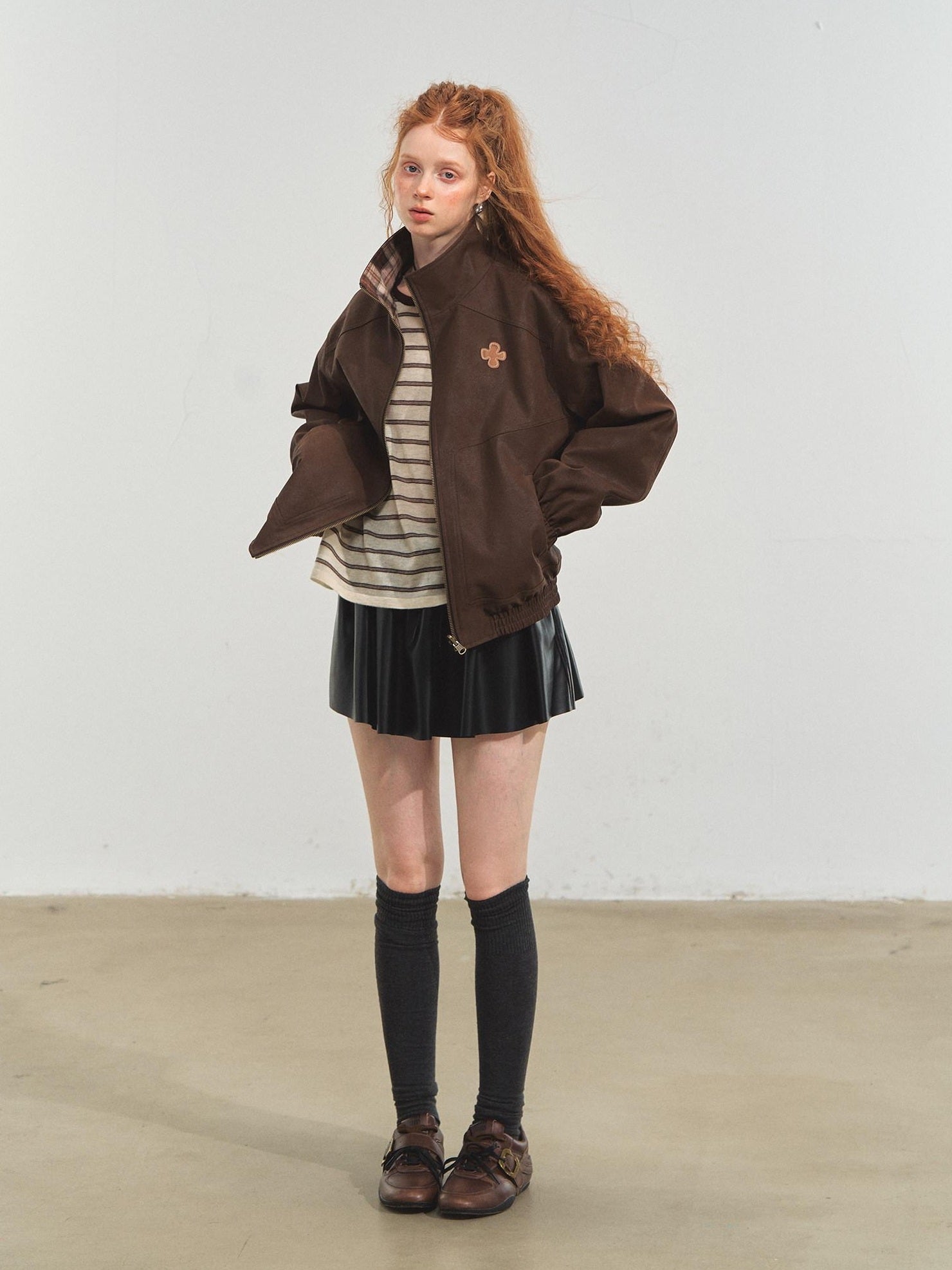 SOMESOWE Versatile Casual Regular Fit Brown Youth S M L Outerwear Jackets